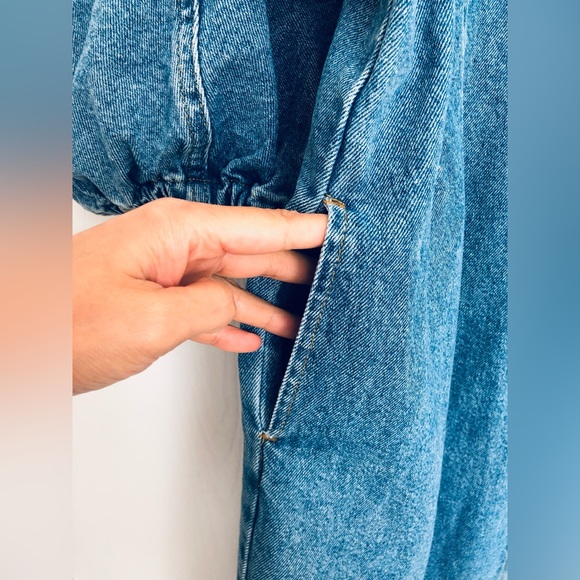 Asos denim  oversized, hourglass shape 3/4 sleeves , long duster coat long dress - Picture 5 of 9